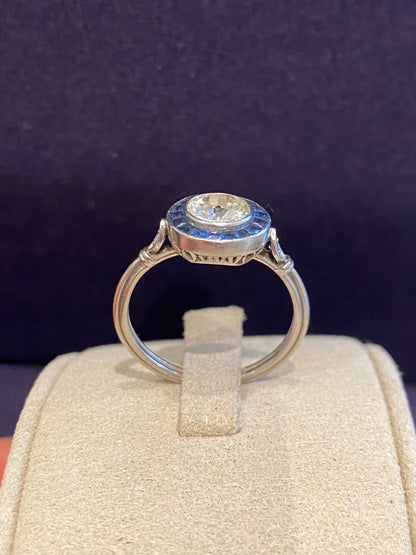 Bague Art Déco Diamant & Saphirs