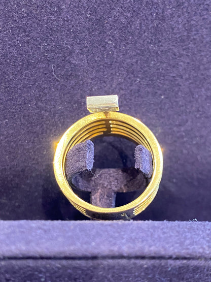 Janine Renard (1947), Modernist Gold & Diamond Tiara Ring