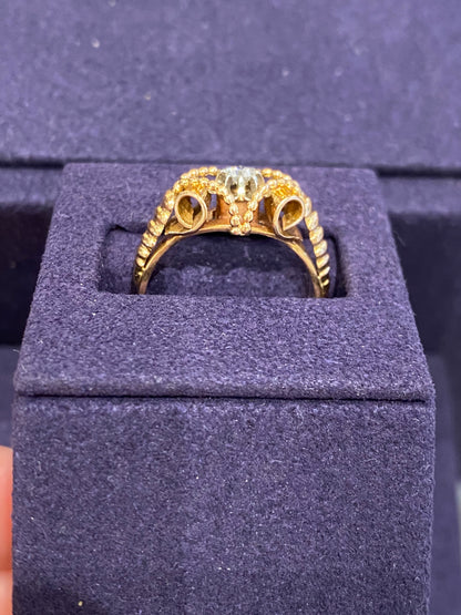 Bague Vintage En Or Rose Et Diamant