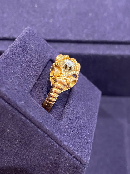 Bague Vintage En Or Rose Et Diamant