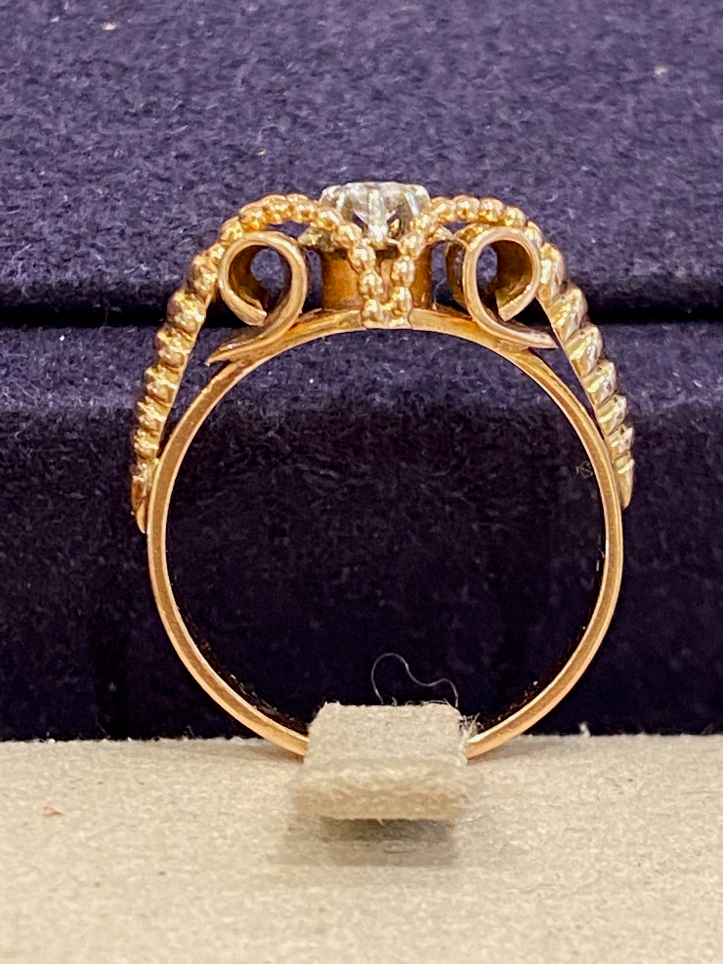 Bague Vintage En Or Rose Et Diamant