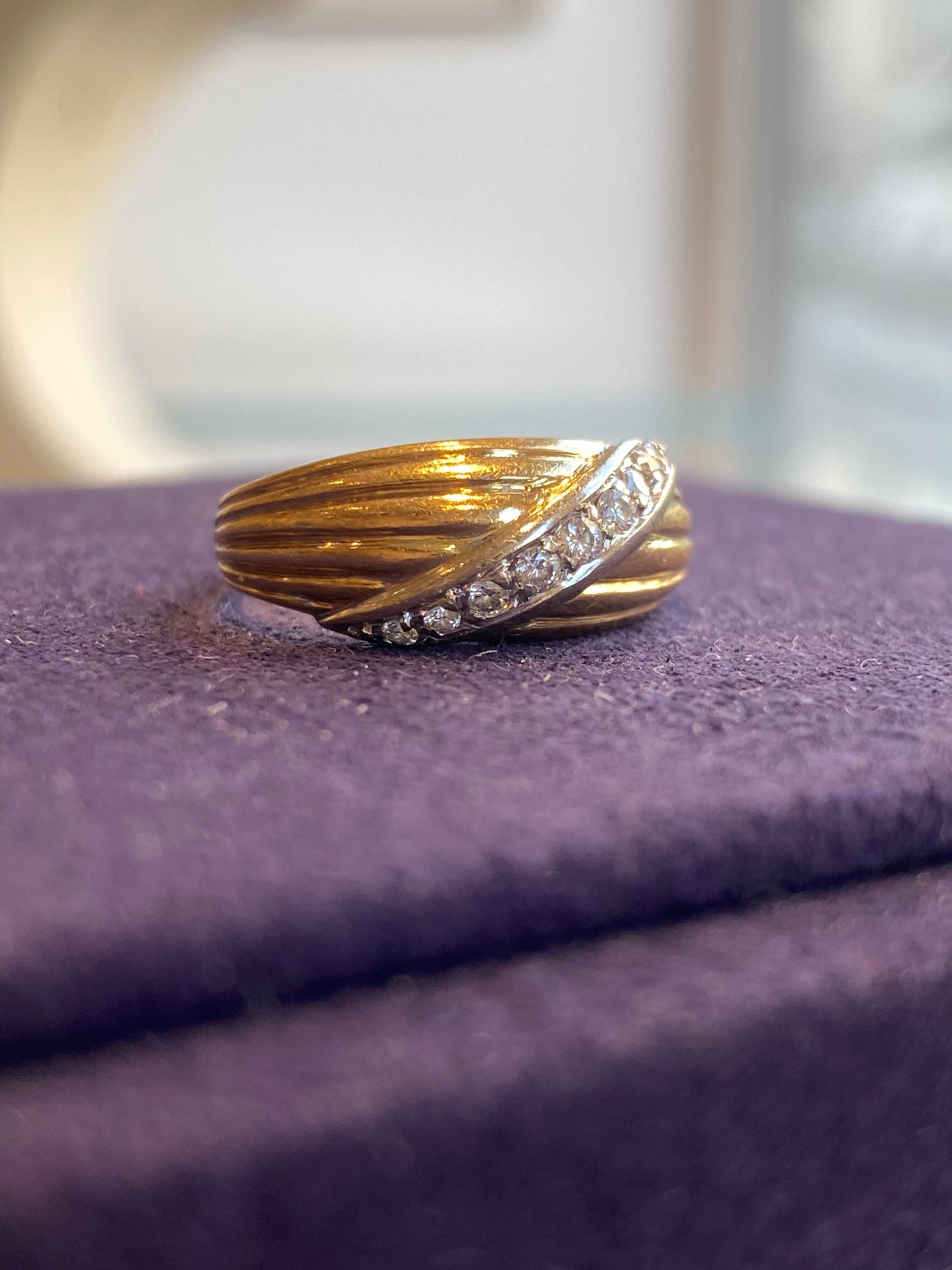 Bague Bandeau Effet Drapé En Or & Diamants