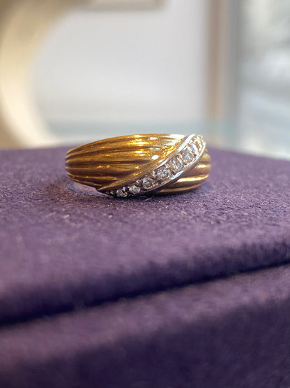 Bague Bandeau Effet Drapé En Or & Diamants