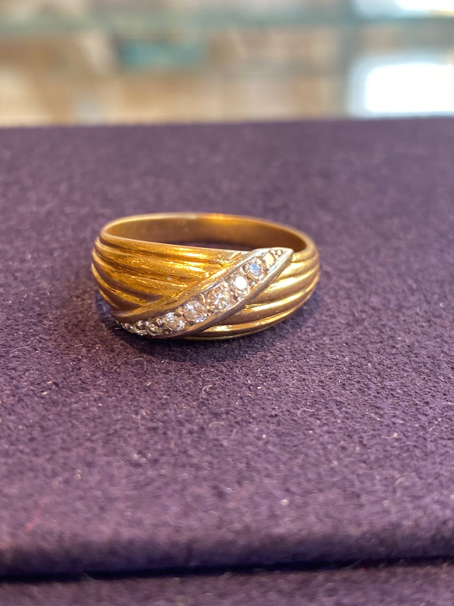 Bague Bandeau Effet Drapé En Or & Diamants