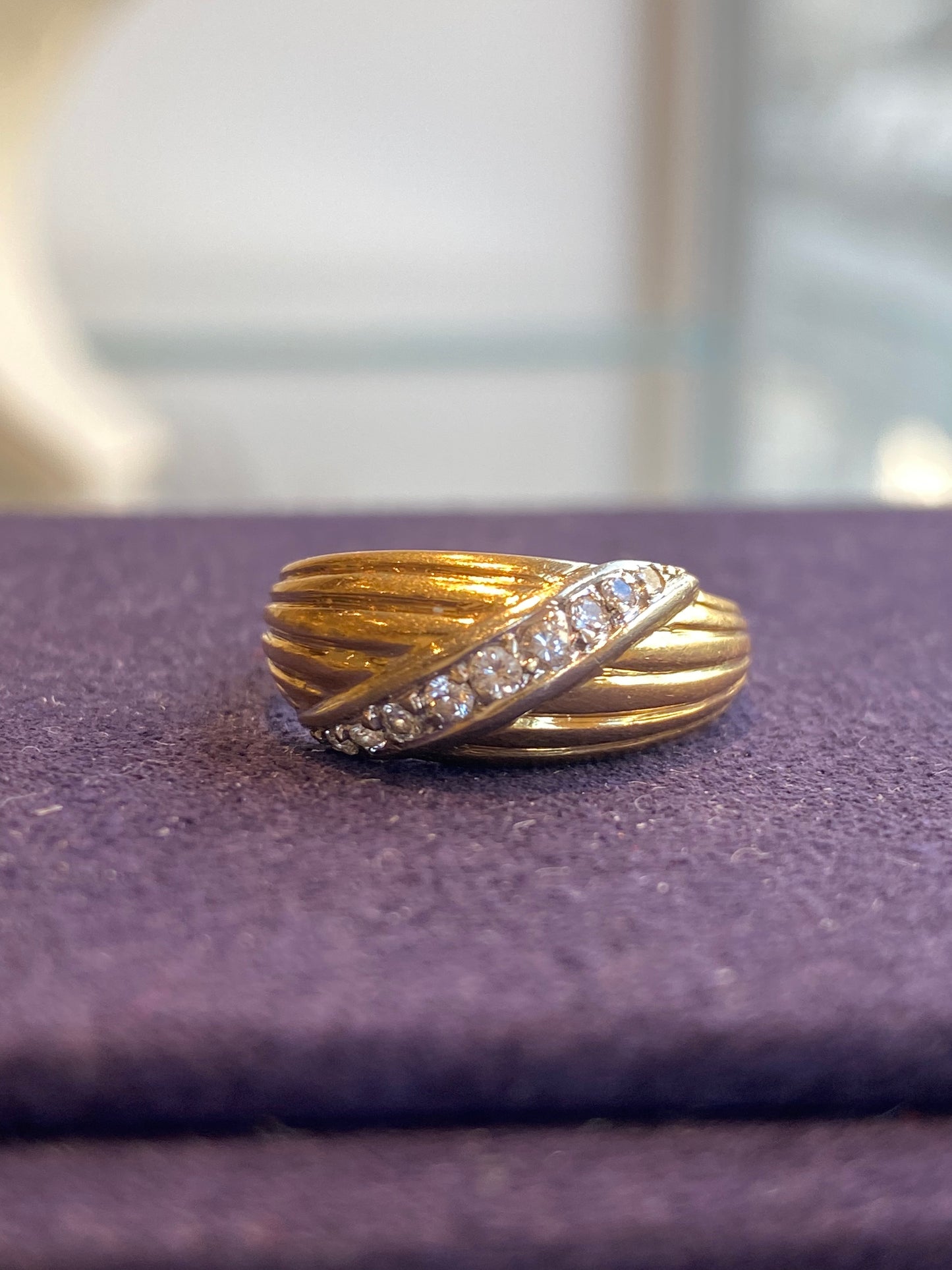 Bague Bandeau Effet Drapé En Or & Diamants