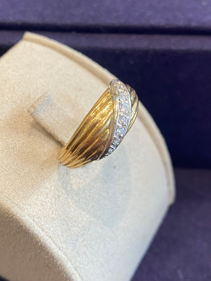 Bague Bandeau Effet Drapé En Or & Diamants