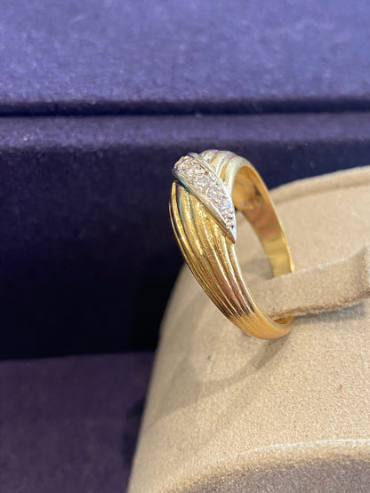 Bague Bandeau Effet Drapé En Or & Diamants