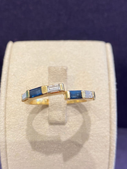 Demi alliance en or diamants & saphirs