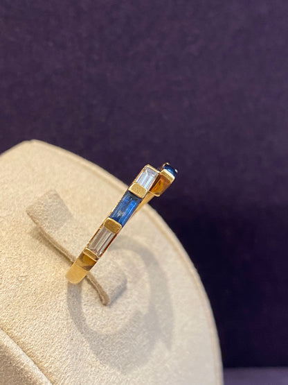 Demi alliance en or diamants & saphirs