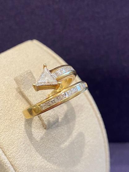 Bague Serpent Stylisé En Or & Diamant