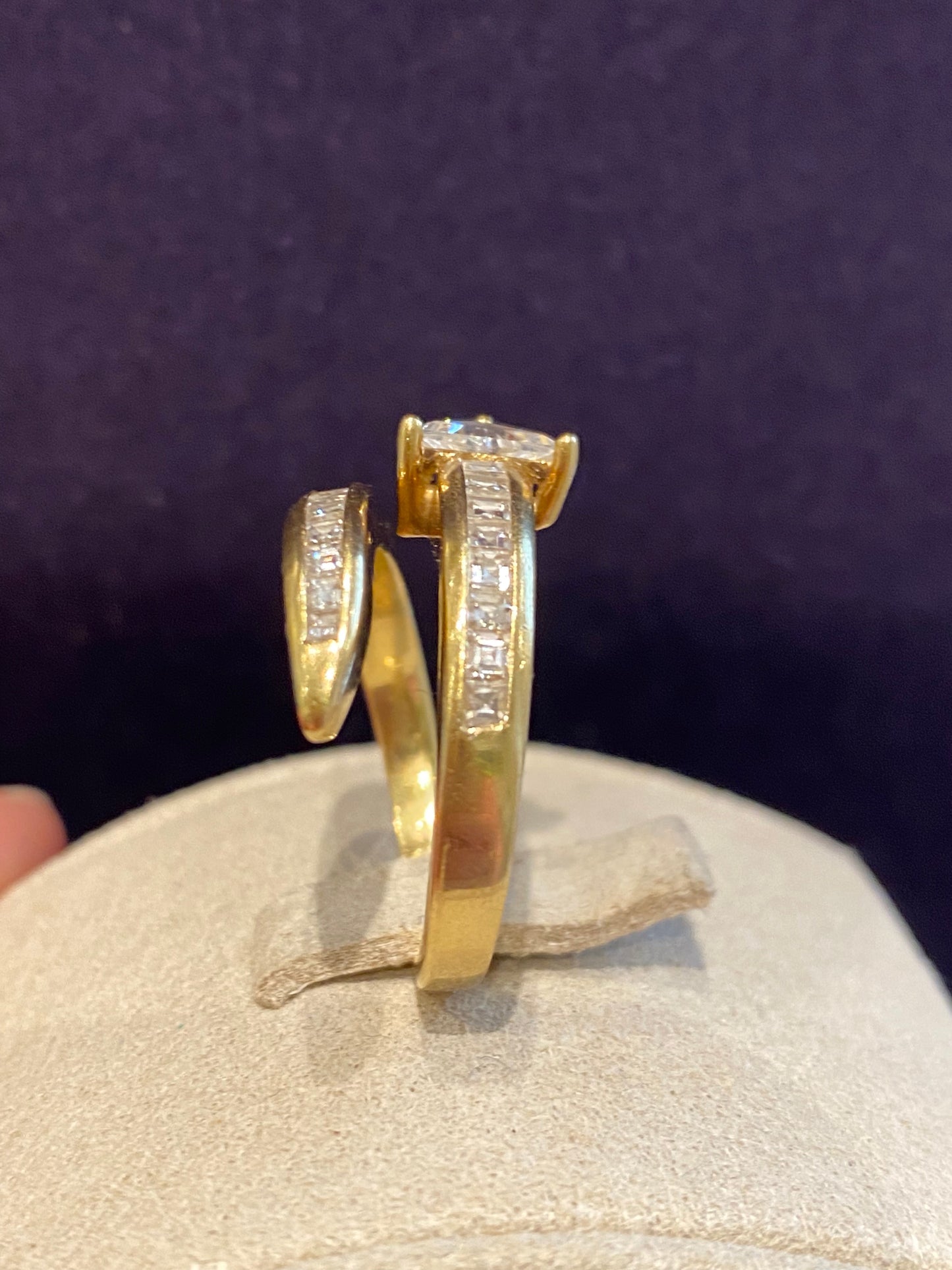 Bague Serpent Stylisé En Or & Diamant