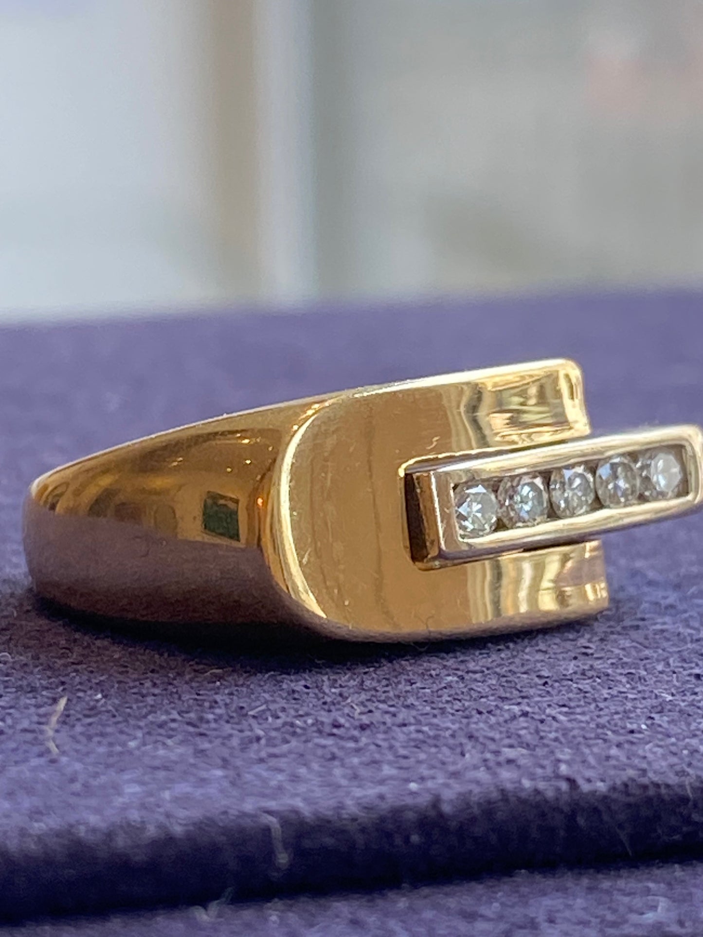 BAGUE MODERNISTE OR & DIAMANTS