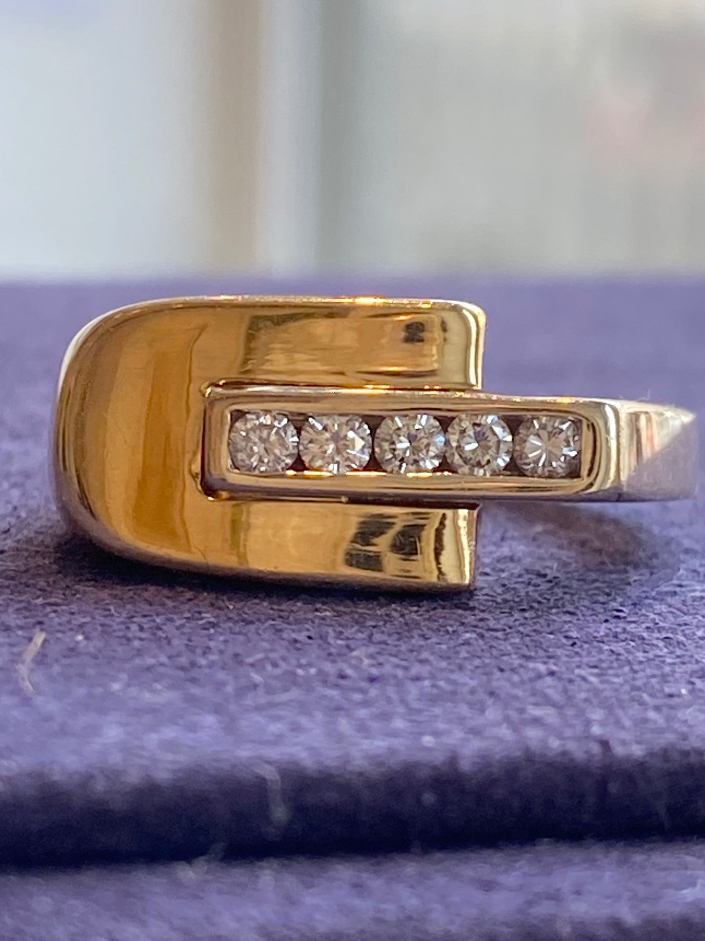 BAGUE MODERNISTE OR & DIAMANTS