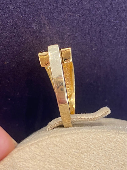 BAGUE MODERNISTE OR & DIAMANTS