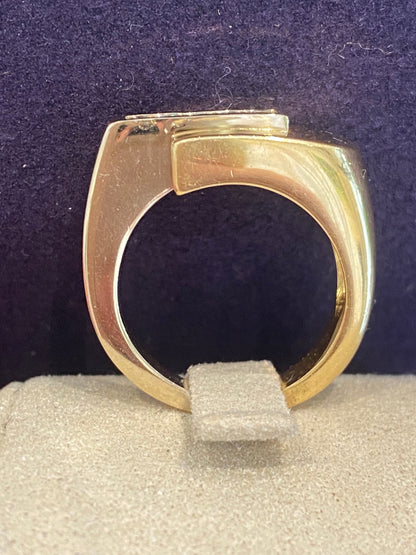 BAGUE MODERNISTE OR & DIAMANTS