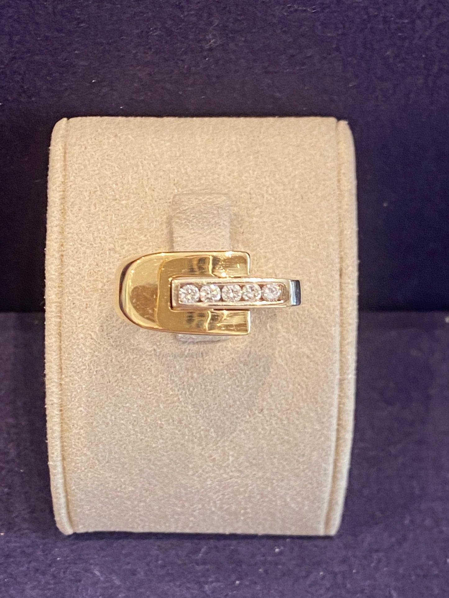 BAGUE MODERNISTE OR & DIAMANTS