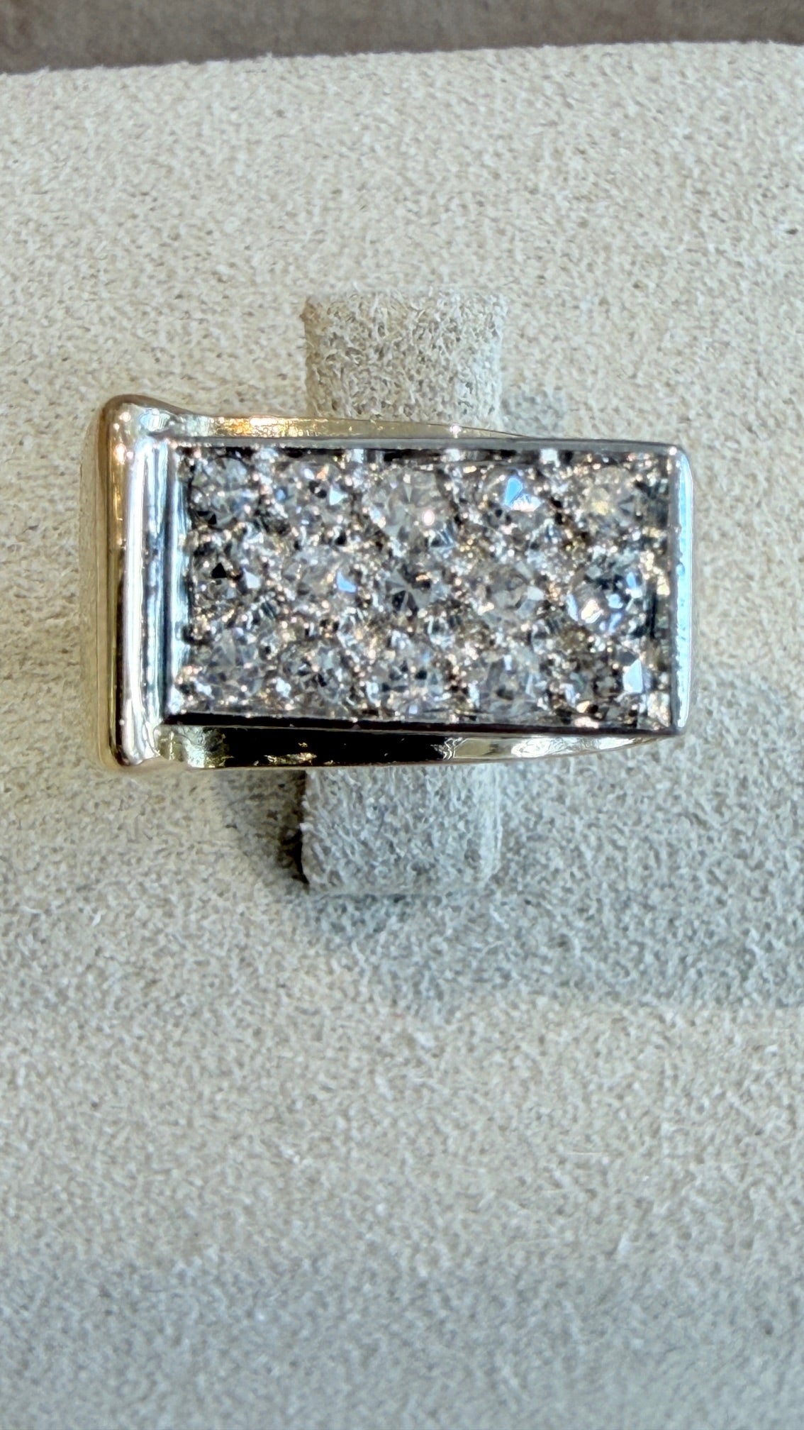 CHEVALIERE PETITE BAGUE TANK DIAMANTS