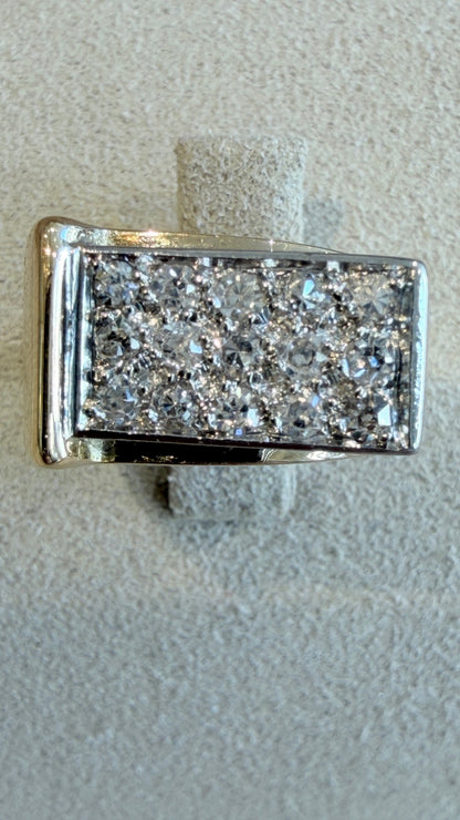 CHEVALIERE PETITE BAGUE TANK DIAMANTS