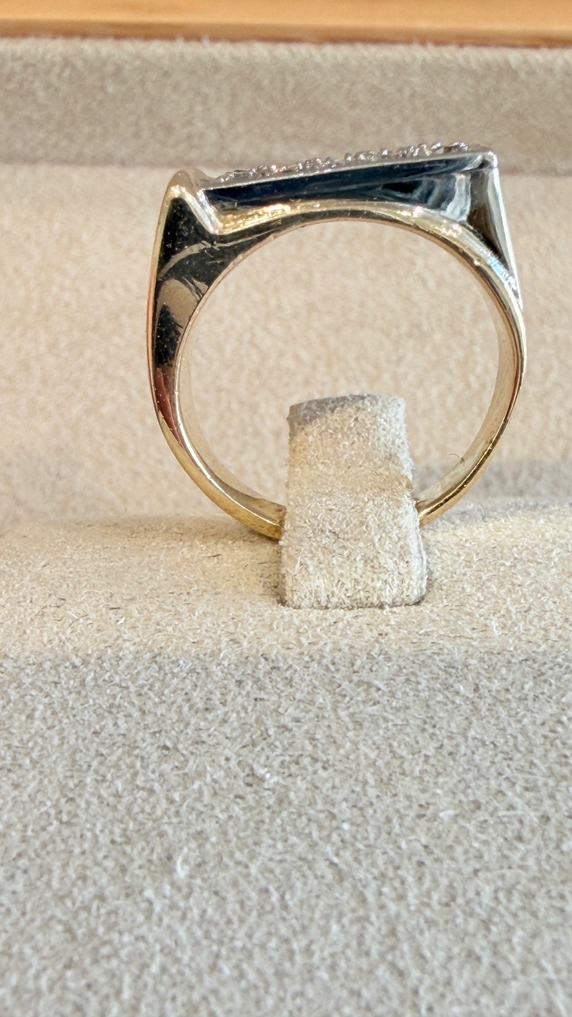 CHEVALIERE PETITE BAGUE TANK DIAMANTS