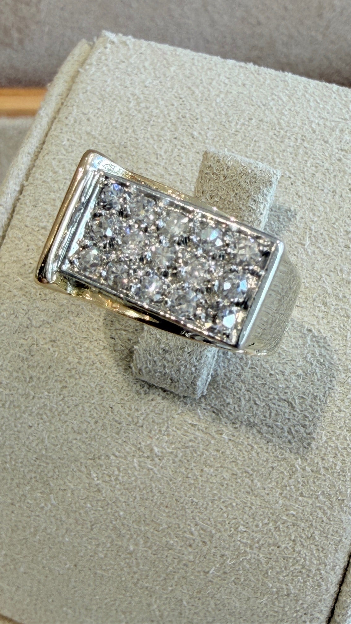 CHEVALIERE PETITE BAGUE TANK DIAMANTS