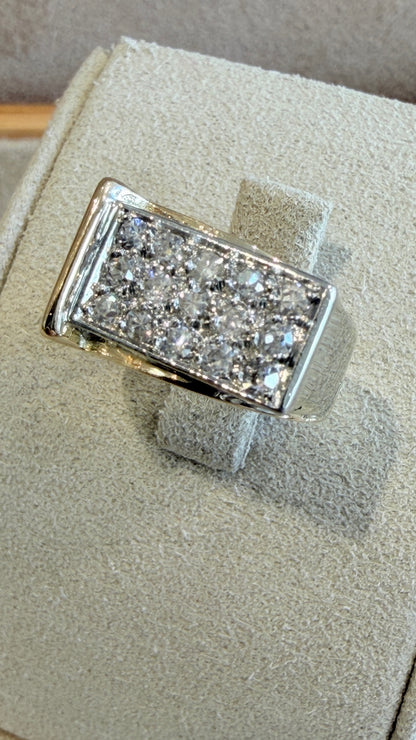 CHEVALIERE PETITE BAGUE TANK DIAMANTS