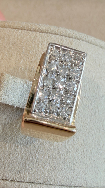 CHEVALIERE PETITE BAGUE TANK DIAMANTS