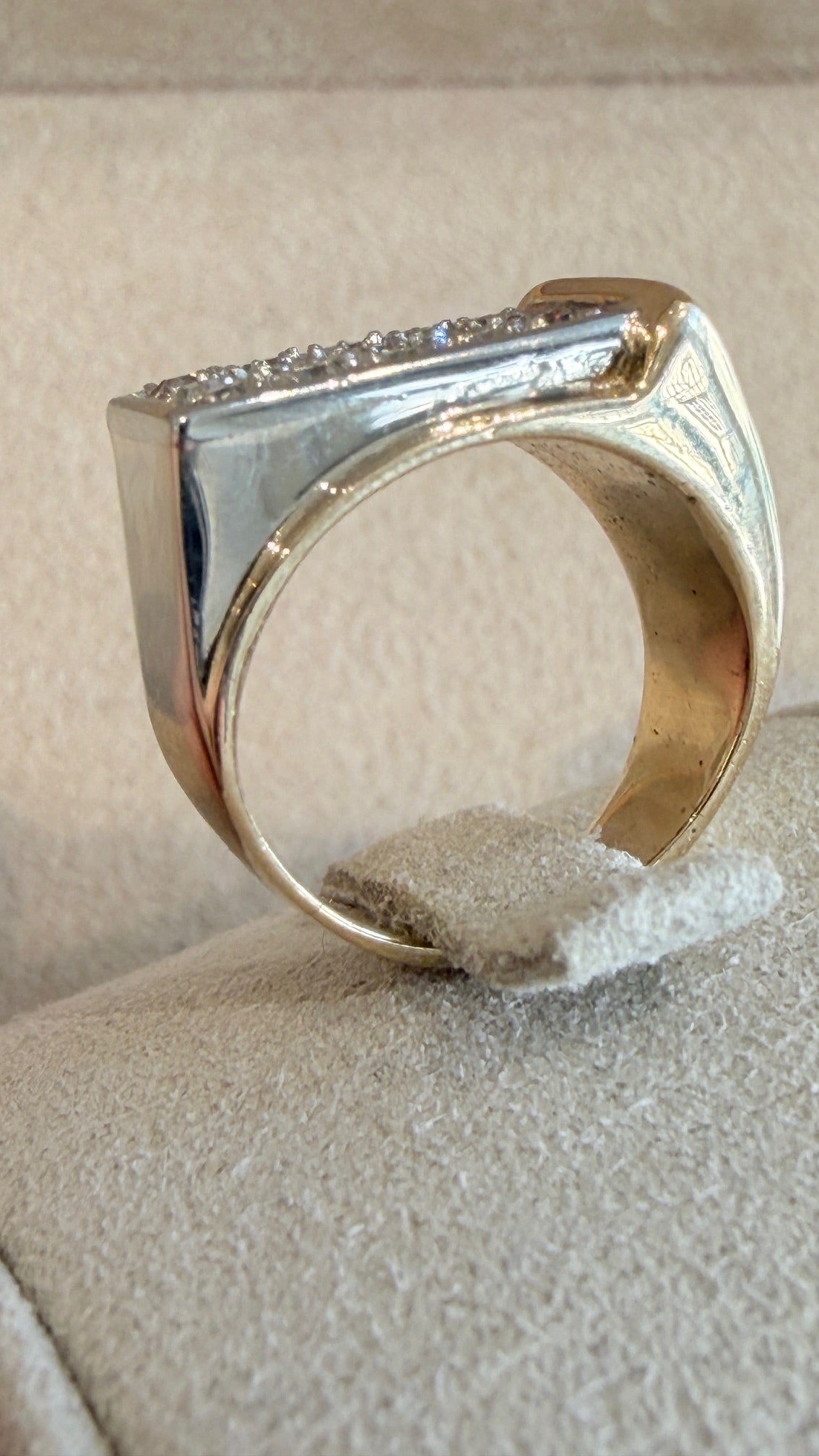 CHEVALIERE PETITE BAGUE TANK DIAMANTS