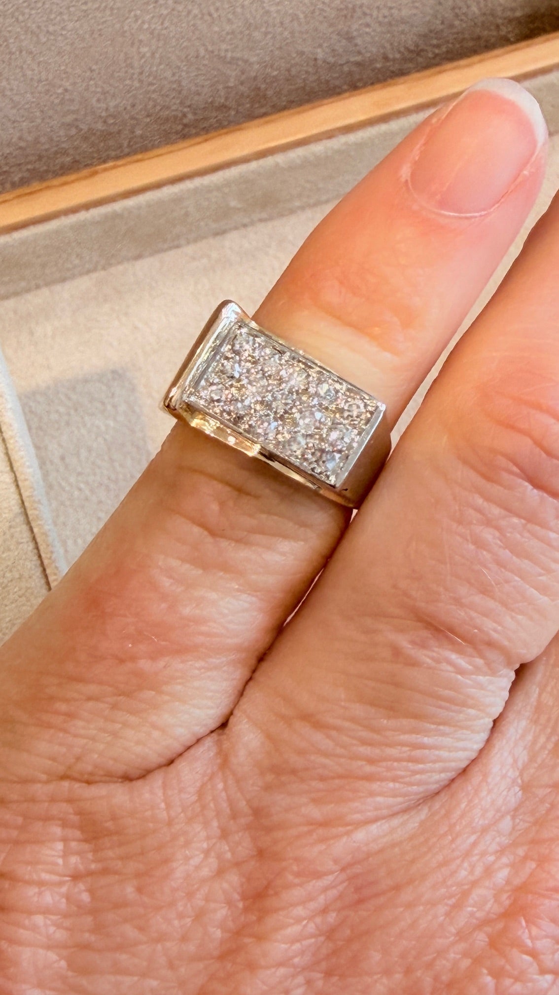 CHEVALIERE PETITE BAGUE TANK DIAMANTS