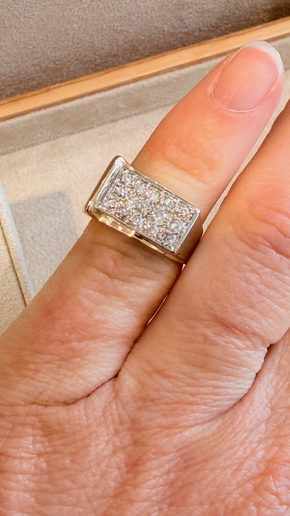 CHEVALIERE PETITE BAGUE TANK DIAMANTS