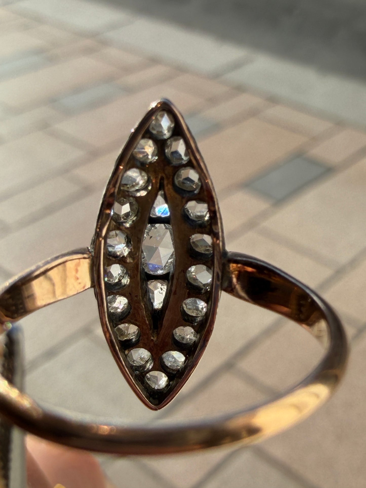 BAGUE MARQUISE DIAMANTS  XIXE S.