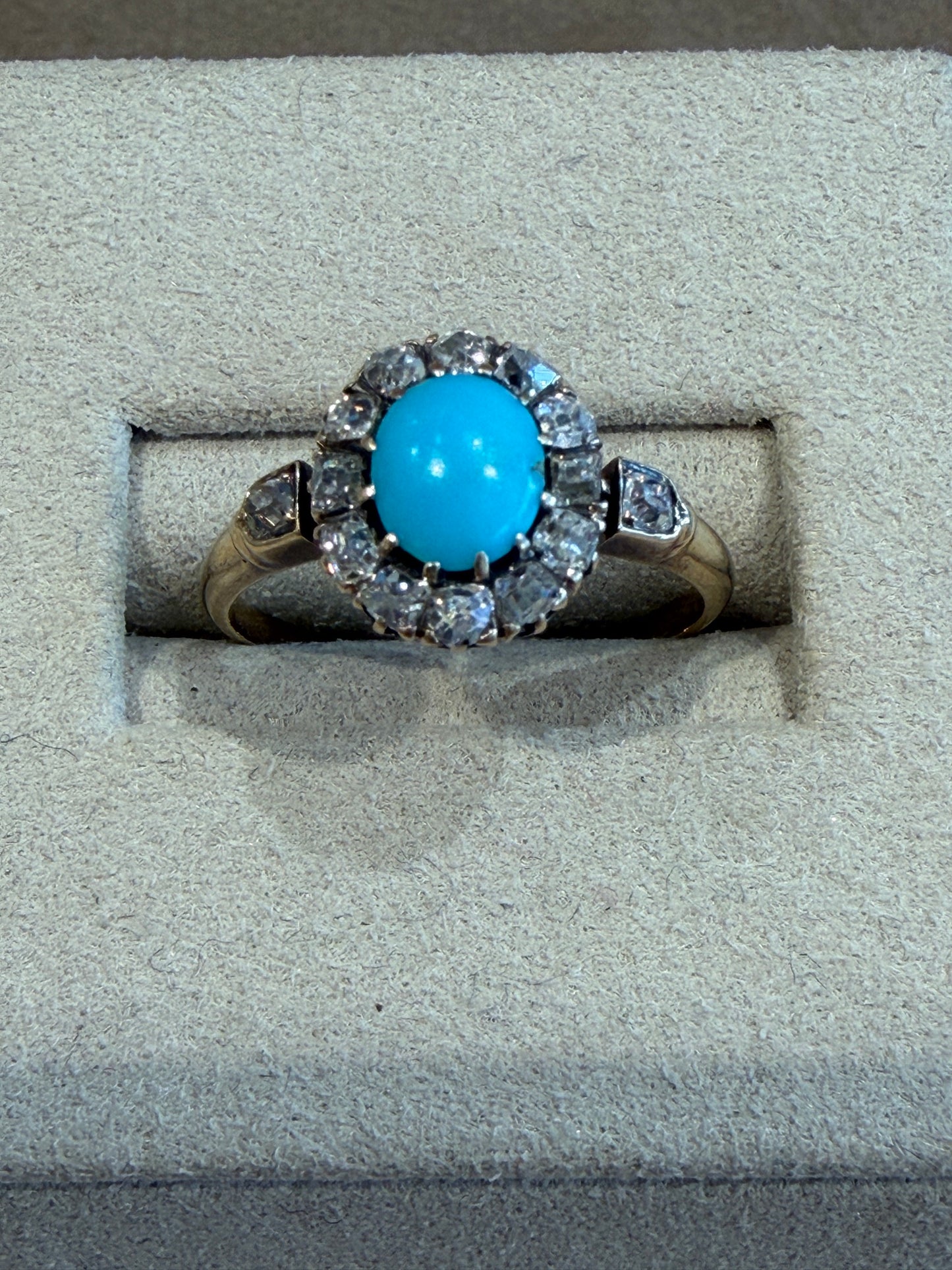 BAGUE MARGUERITE TURQUOISES & DIAMANTS