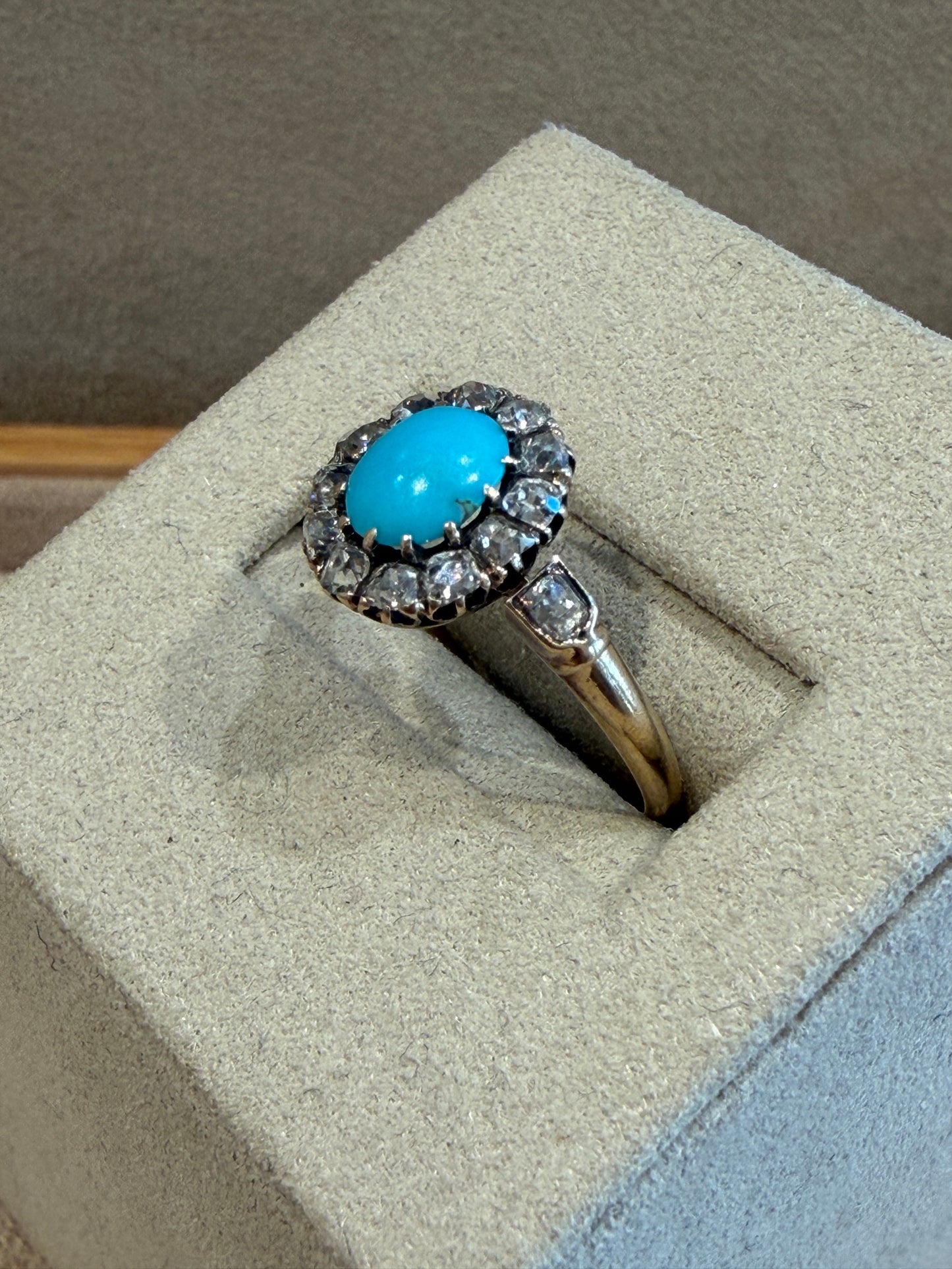 BAGUE MARGUERITE TURQUOISES & DIAMANTS
