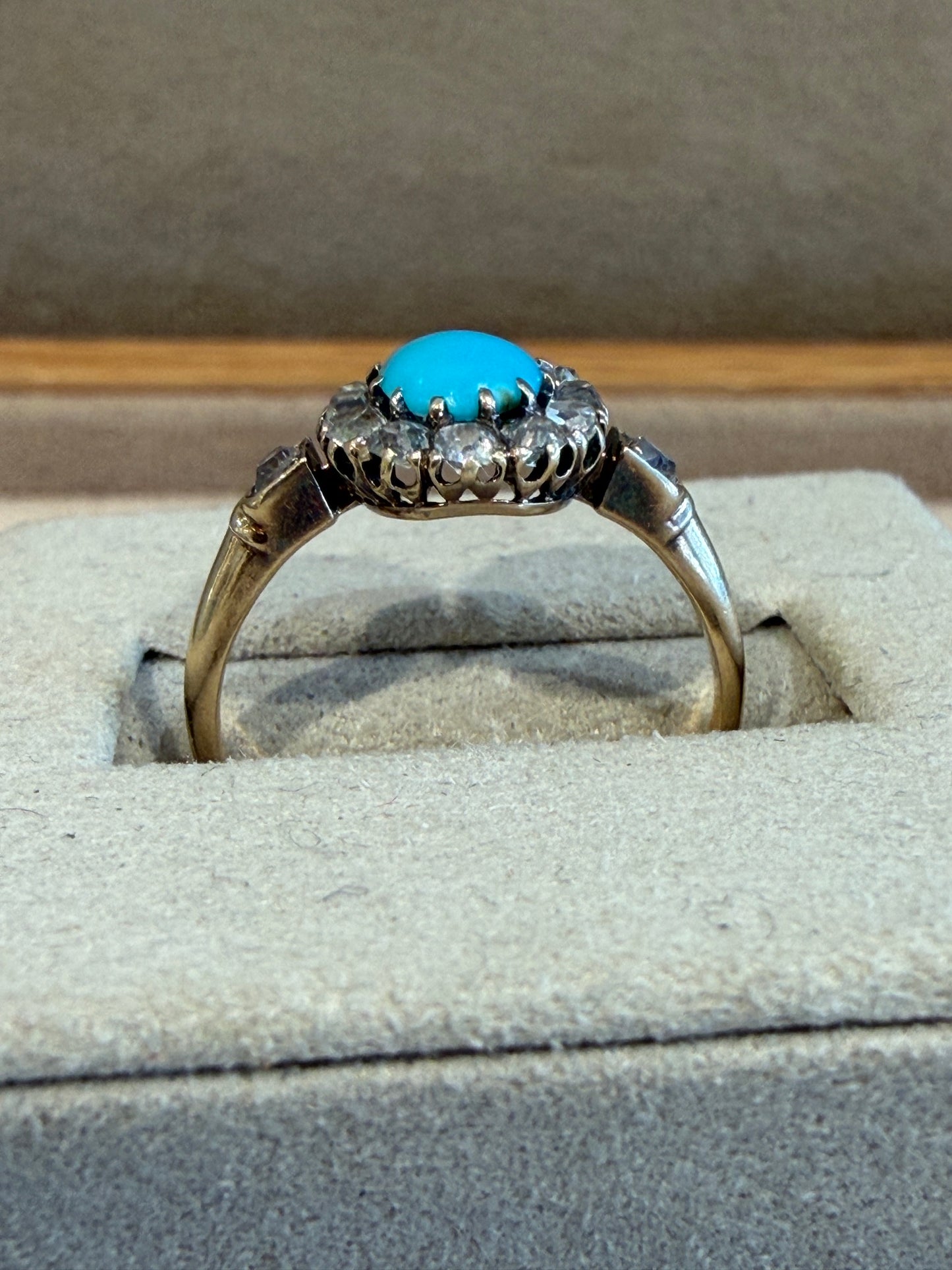 BAGUE MARGUERITE TURQUOISES & DIAMANTS