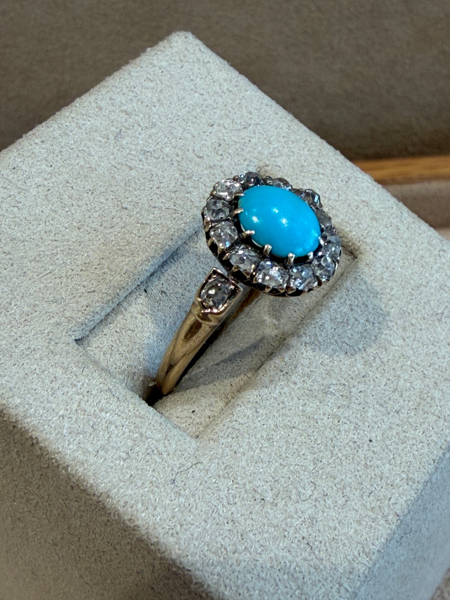 BAGUE MARGUERITE TURQUOISES & DIAMANTS