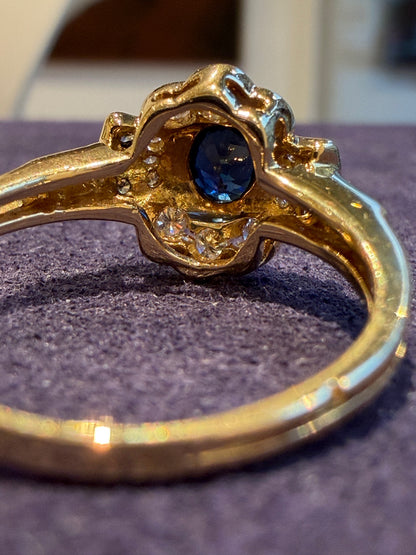 BAGUE MODERNE DIAMANTS & SAPHIR