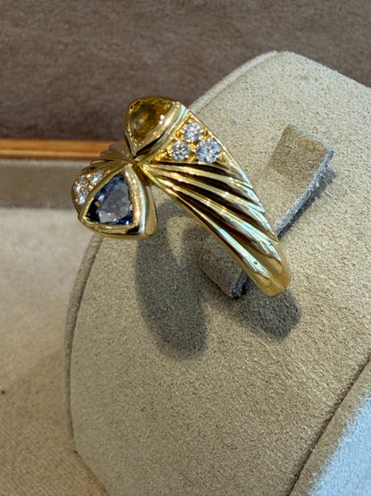 BAGUE TOI & MOI SAPHIR BLEU SAPHIR JAUNE