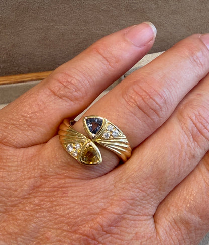 BAGUE TOI & MOI SAPHIR BLEU SAPHIR JAUNE