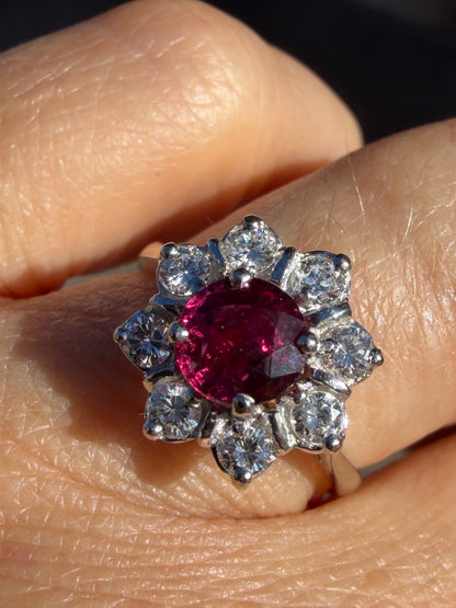 BAGUE MARGUERITE RUBIS  & DIAMANTS