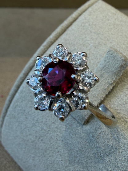 BAGUE MARGUERITE RUBIS  & DIAMANTS