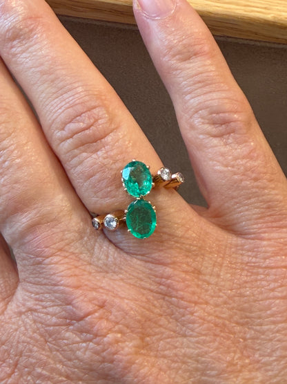 BAGUE TOI & MOI EMERAUDES ET DIAMANTS