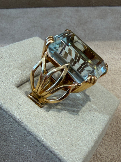 BAGUE COCKTAIL AIGUE-MARINE