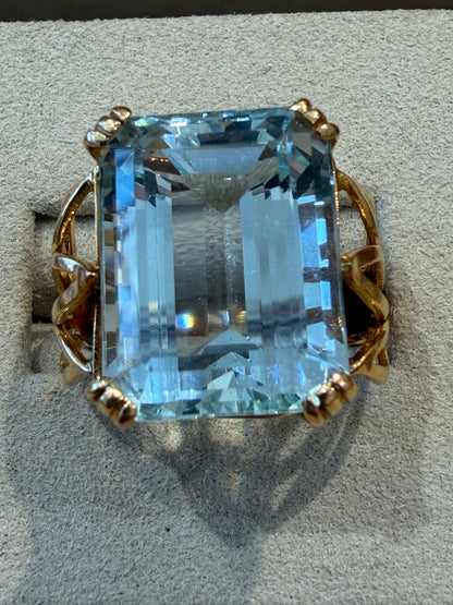 BAGUE COCKTAIL AIGUE-MARINE