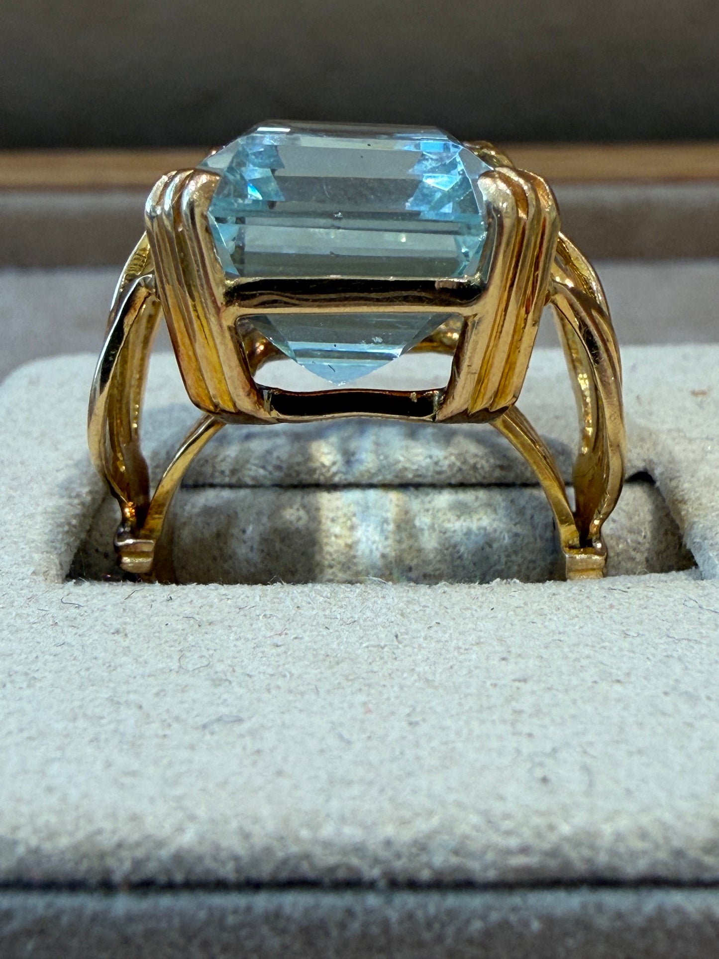 BAGUE COCKTAIL AIGUE-MARINE