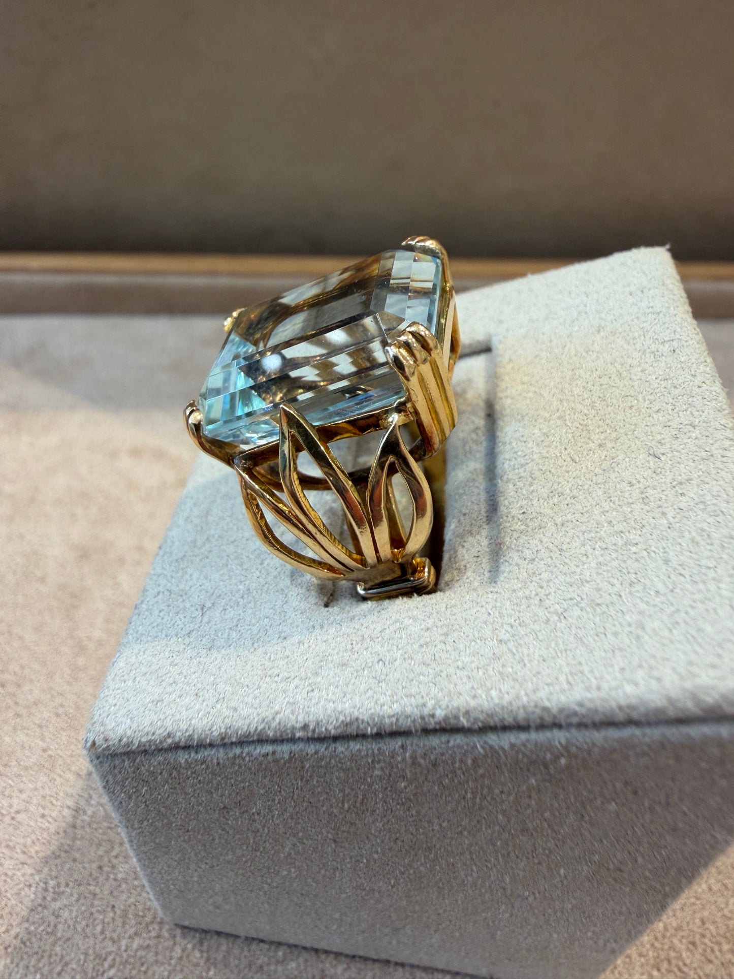 BAGUE COCKTAIL AIGUE-MARINE