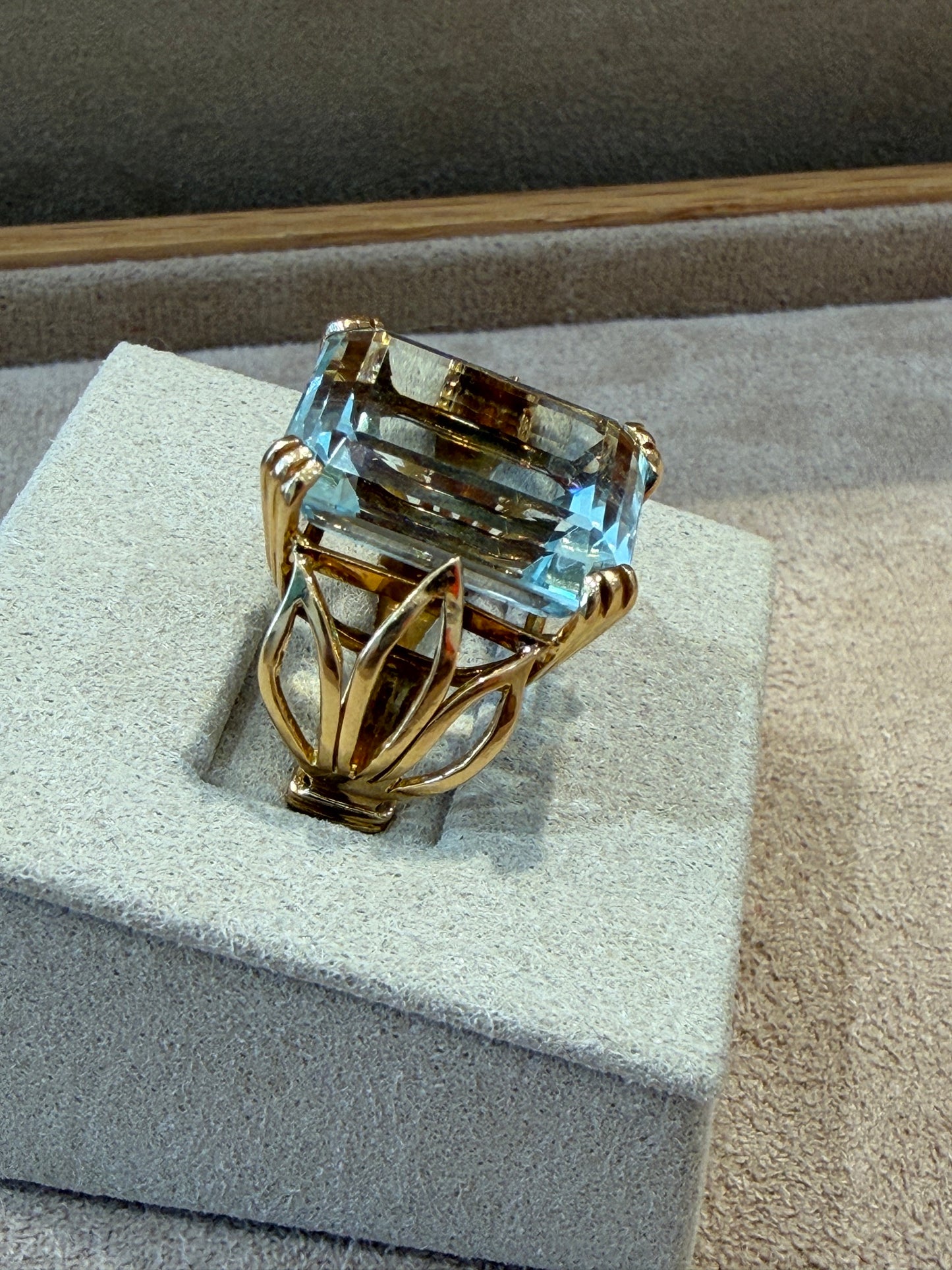 BAGUE COCKTAIL AIGUE-MARINE