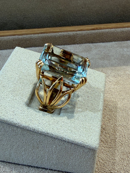 BAGUE COCKTAIL AIGUE-MARINE