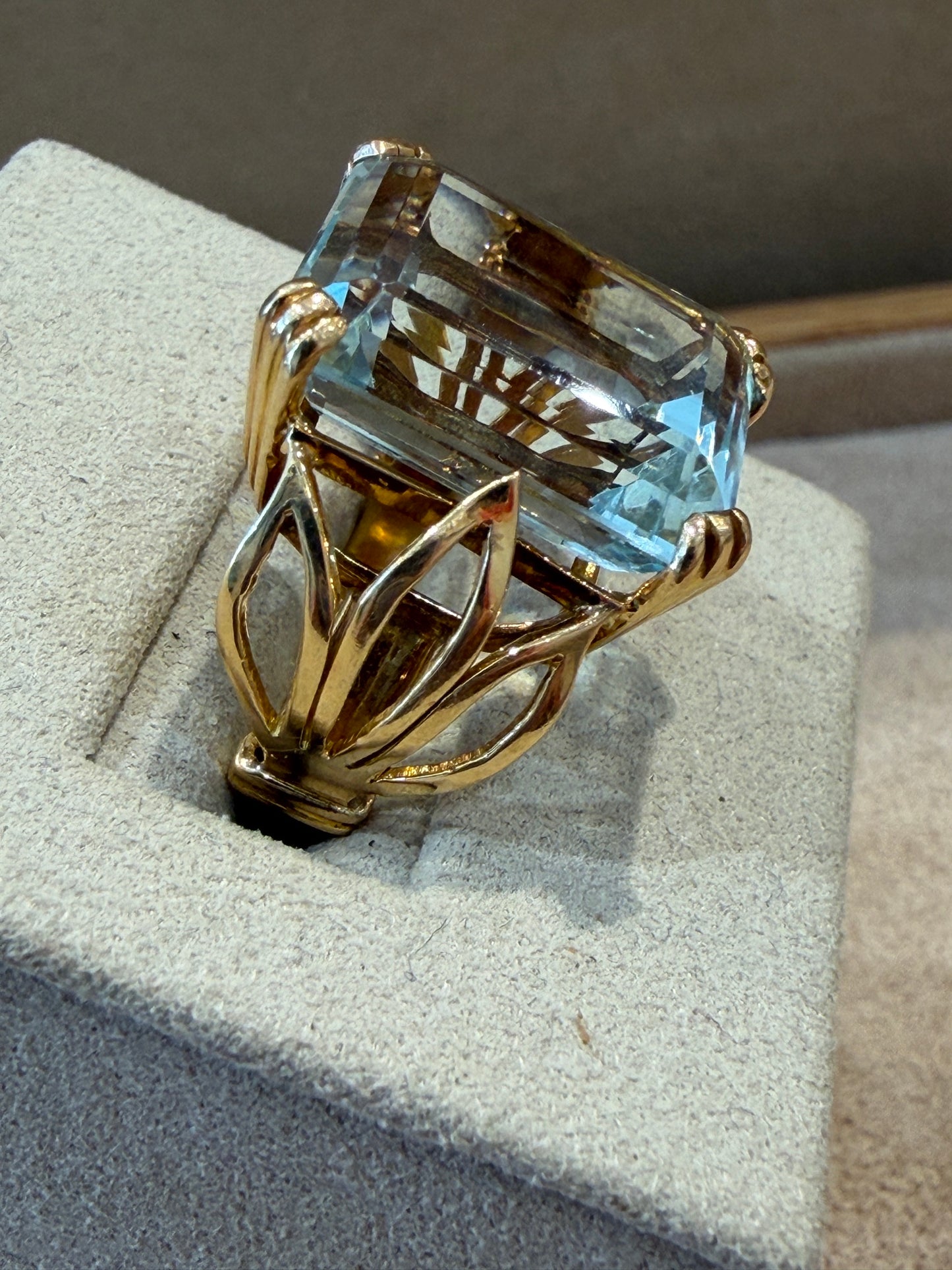 BAGUE COCKTAIL AIGUE-MARINE