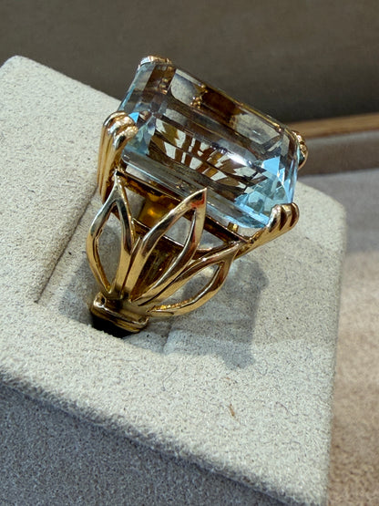 BAGUE COCKTAIL AIGUE-MARINE