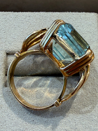 BAGUE COCKTAIL AIGUE-MARINE