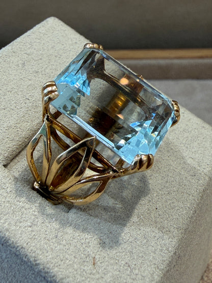 BAGUE COCKTAIL AIGUE-MARINE